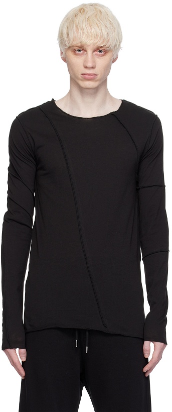 Photo: Dries Van Noten Black Dropped Shoulders Long Sleeve T-Shirt
