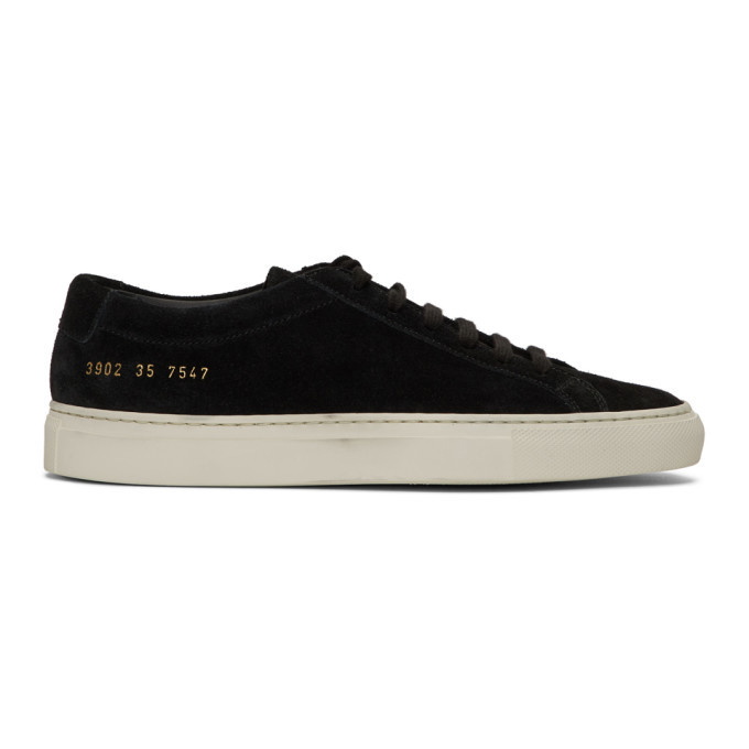 Photo: Woman by Common Projects Black Suede Original Achilles Low Sneakers