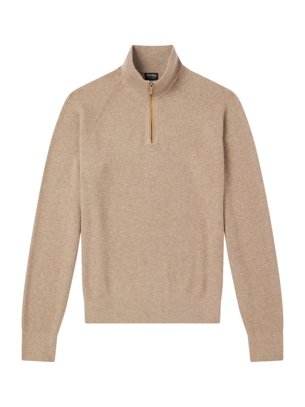 Photo: Zegna - Oasi Cashmere Half-Zip Sweater - Neutrals