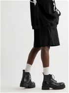 Vetements - Wide-Leg Logo-Print Cotton-Jersey Drawstring Shorts - Black