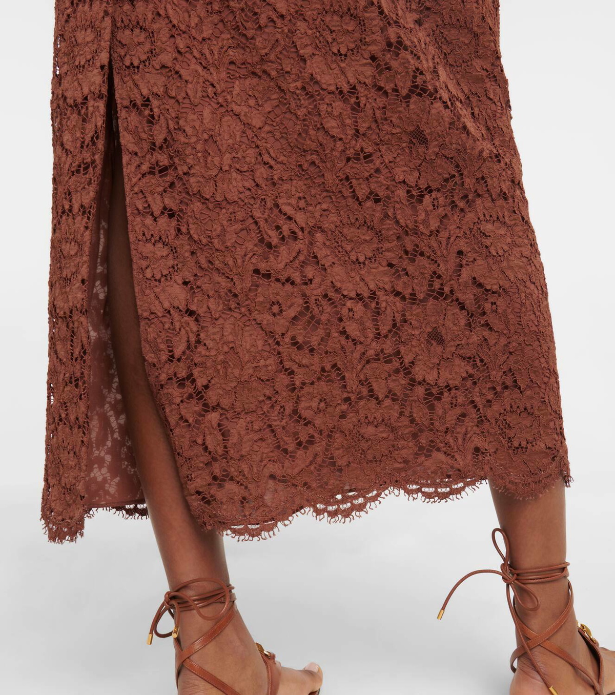 Valentina Lace Fur Gown