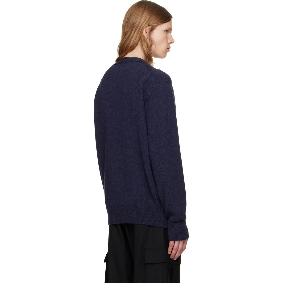 vowels Navy Alpaca Cardigan