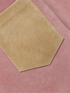 BODE - Camp-Collar Colour-Block Suede Overshirt - Pink