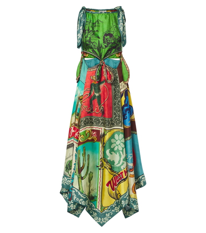 Photo: Alémais Ace cutout printed silk midi dress