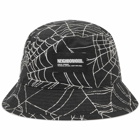 Neighborhood Men's Spiderweb Bucket Hat in Black