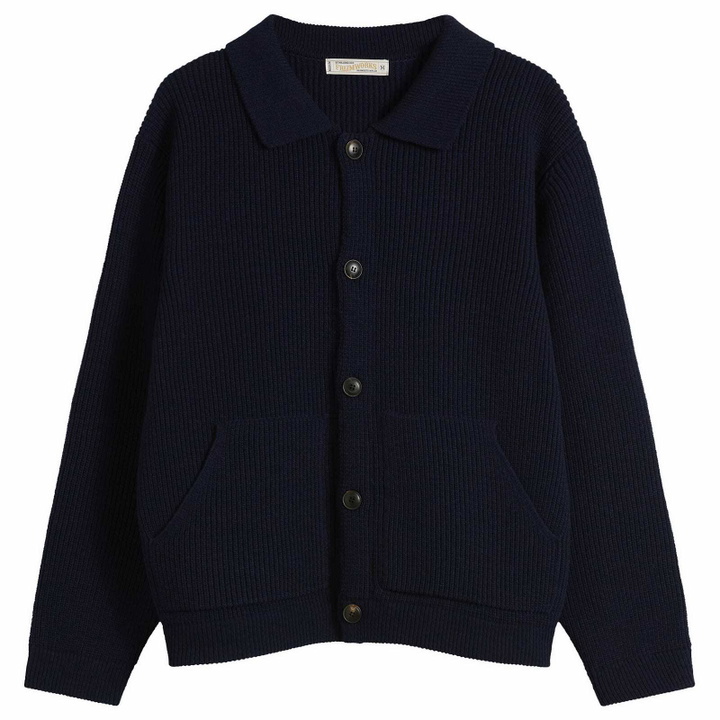 Photo: FrizmWORKS Men's Ultra Heavyweight Collar Cardigan in Navy