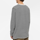 Nanamica Men's Long Sleeve Coolmax Stripe T-Shirt in Black/White