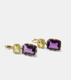 Ileana Makri Crown 18kt gold earrings with topaz and amethyst