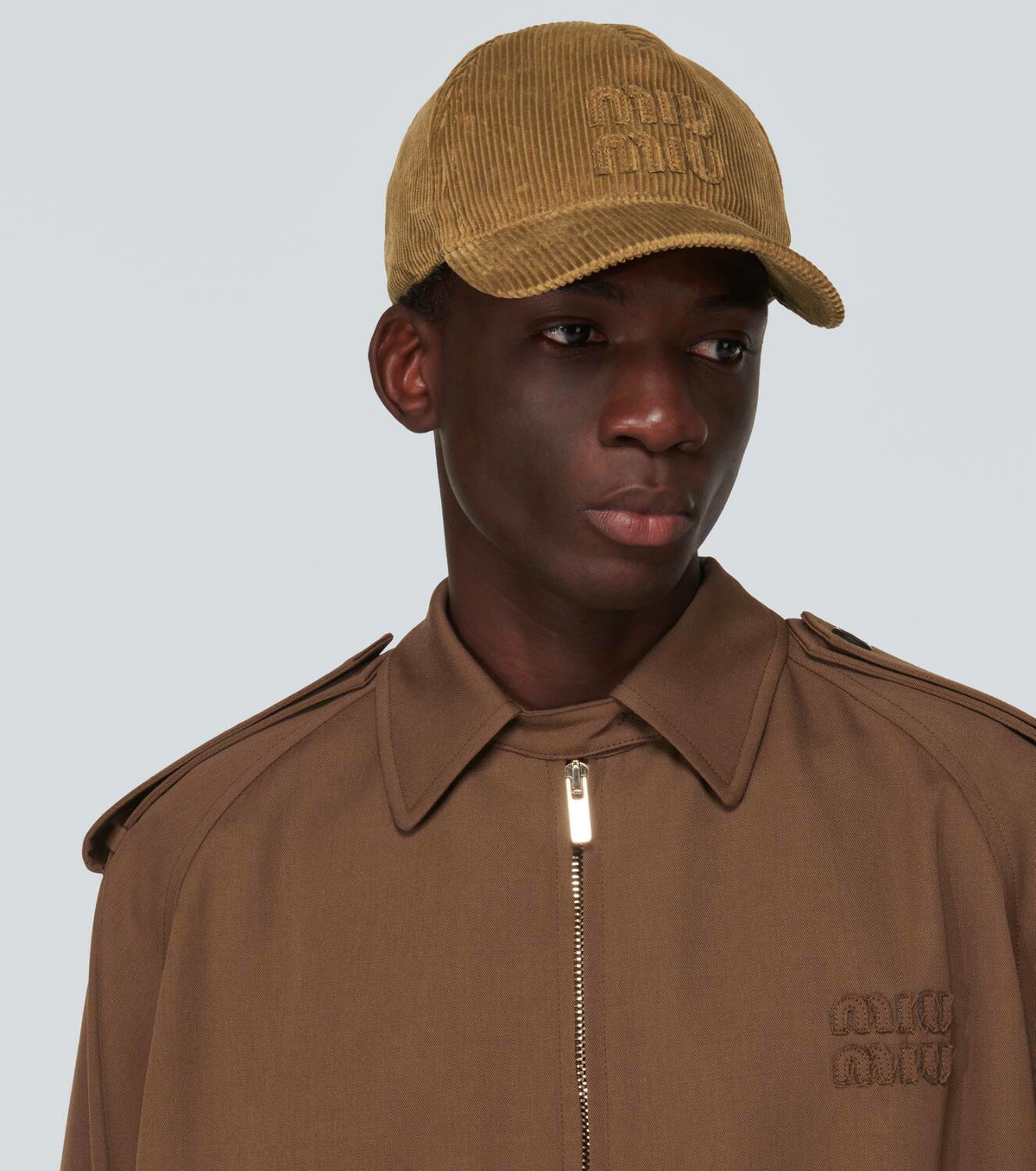 Miu Miu Logo corduroy baseball cap