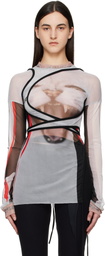 Ottolinger Multicolor Mesh Deconstructed Longsleeve T-shirt