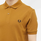 Fred Perry Men's Slim Fit Plain Polo Shirt in Dark Caramel