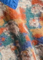 Mother The Crop Varsity Printed Alpaca and Wool-blend Jumper Multicoloured