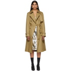 Paco Rabanne Tan Double-Breasted Trench Coat