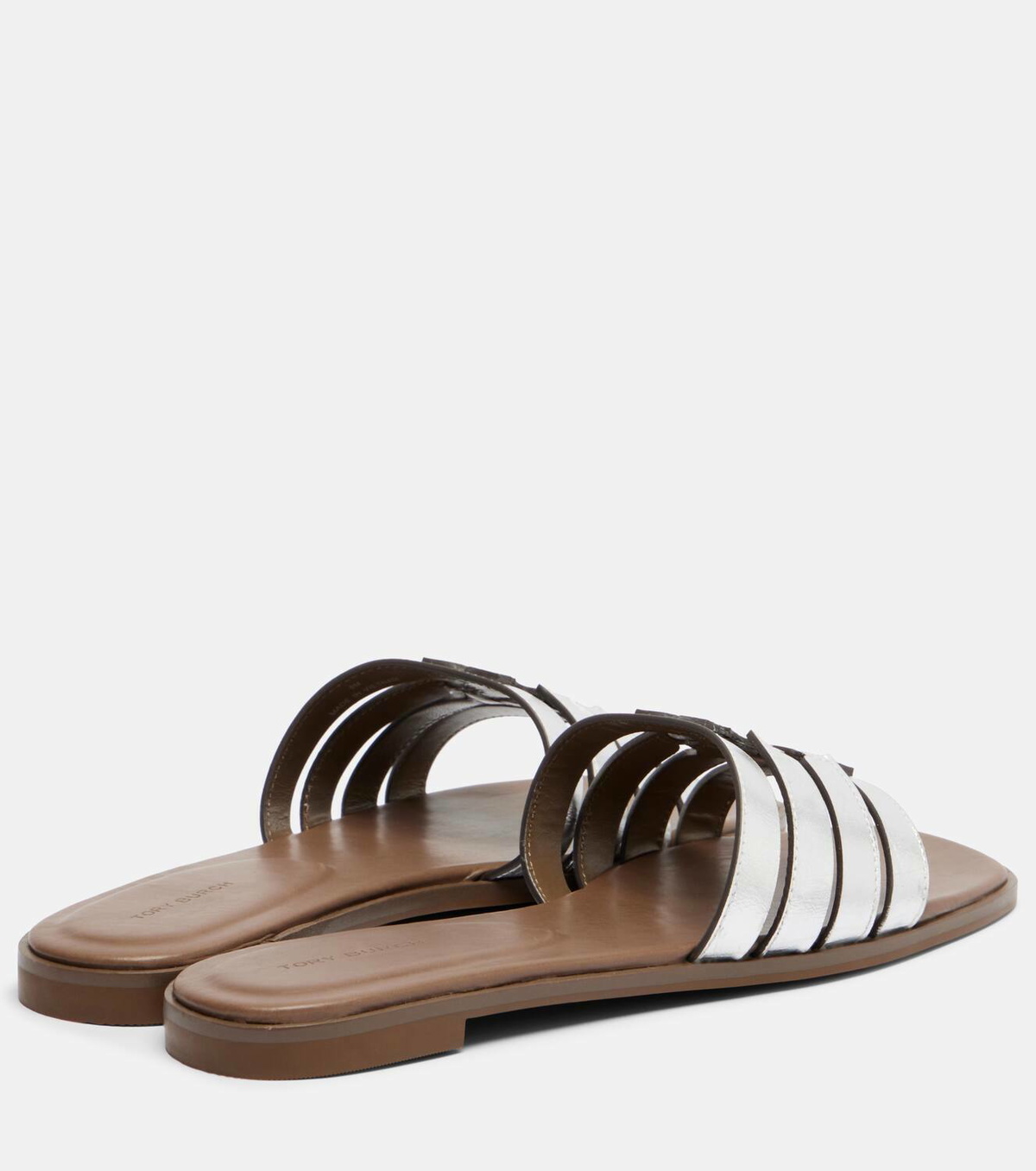 Tory Burch Metallic leather slides