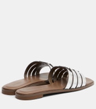 Tory Burch Metallic leather slides