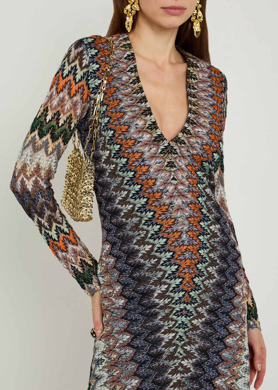 Missoni Patterned Fine-knit Mini Dress Multicoloured