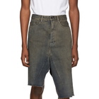 Rick Owens Drkshdw Blue Denim Sissyskirt Shorts