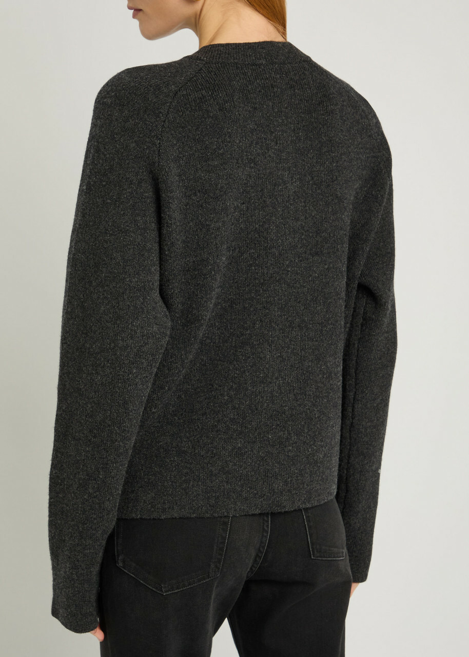 Toteme Wool-blend Cardigan Charcoal