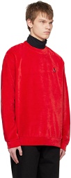 Raf Simons Red Embroidered Sweatshirt