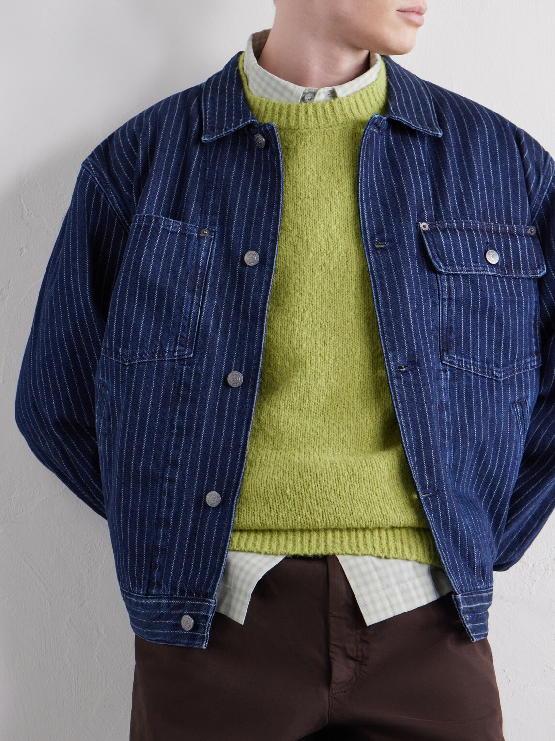 Aimé Leon Dore - Striped Denim Jacket - Blue