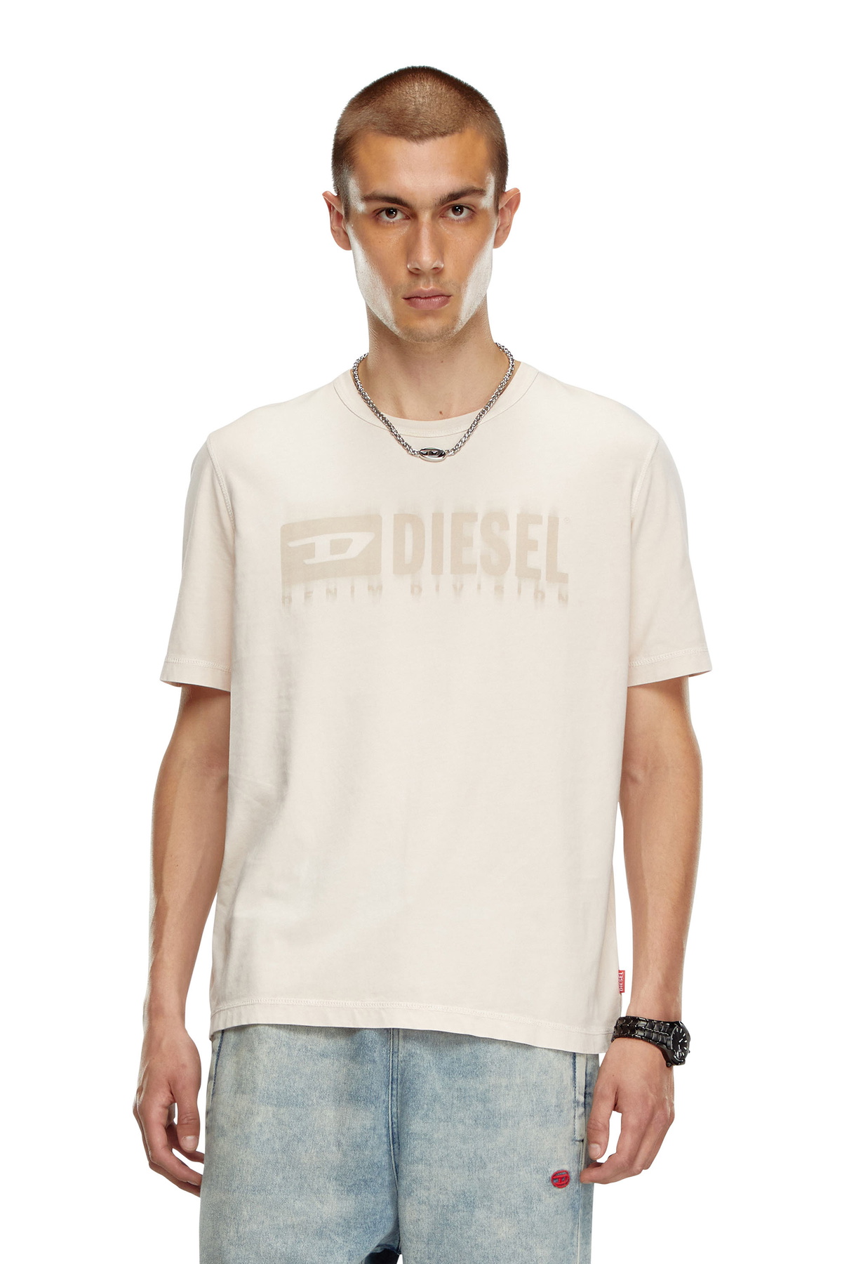 トップス DIESEL Sun-faded longsleeve Henley Tee Men's Henley T-shirt with sun-faded effect | Black | Diesel