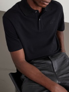 LOEWE - Anagram-Embroidered Cotton-Piqué Polo Shirt - Black