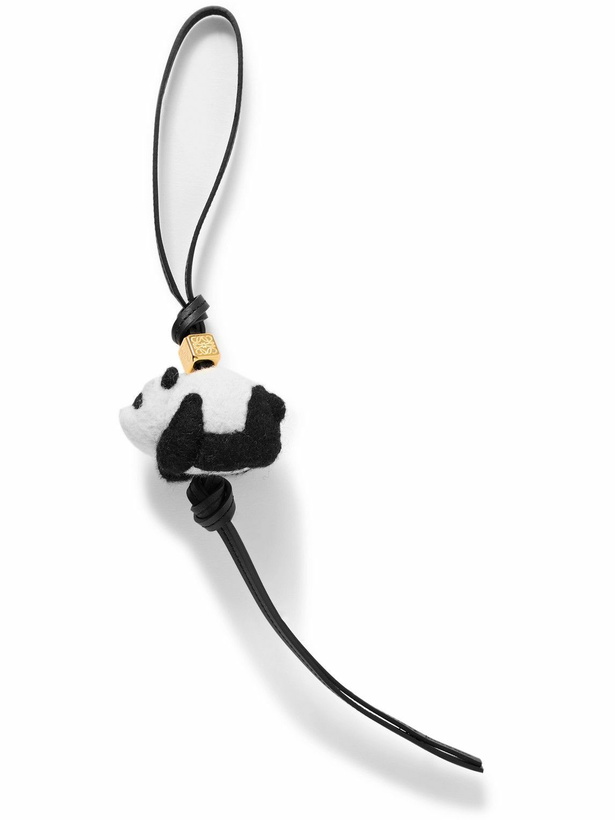 Photo: LOEWE - Panda Felt, Leather and Gold-Tone Bag Charm