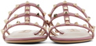 Valentino Garavani Pink Rockstud Flat Slide Sandals