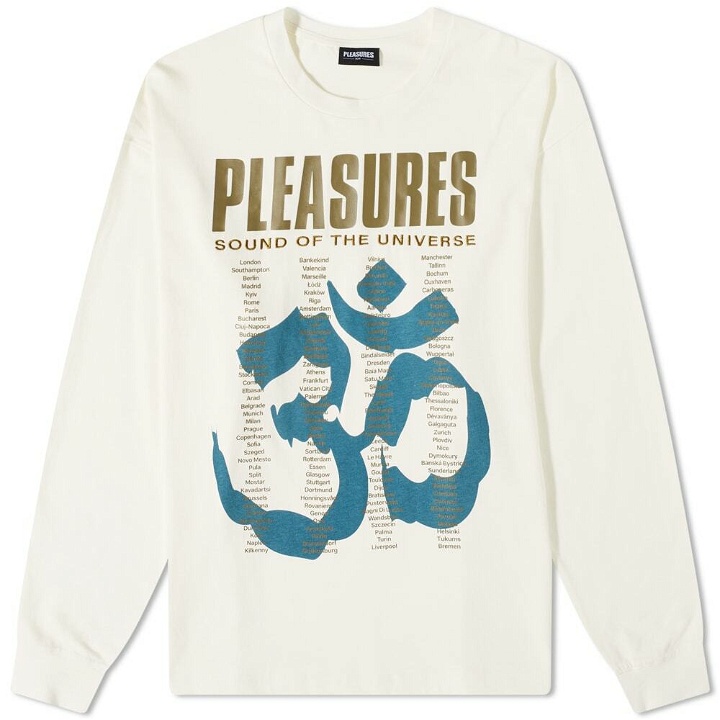 Photo: Pleasures Men's Long Sleeve Universe T-Shirt in Natural