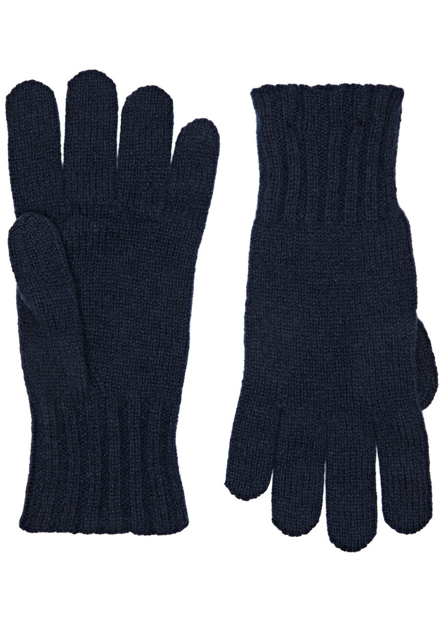 John Smedley Cashmere-blend Gloves - Navy - One Size