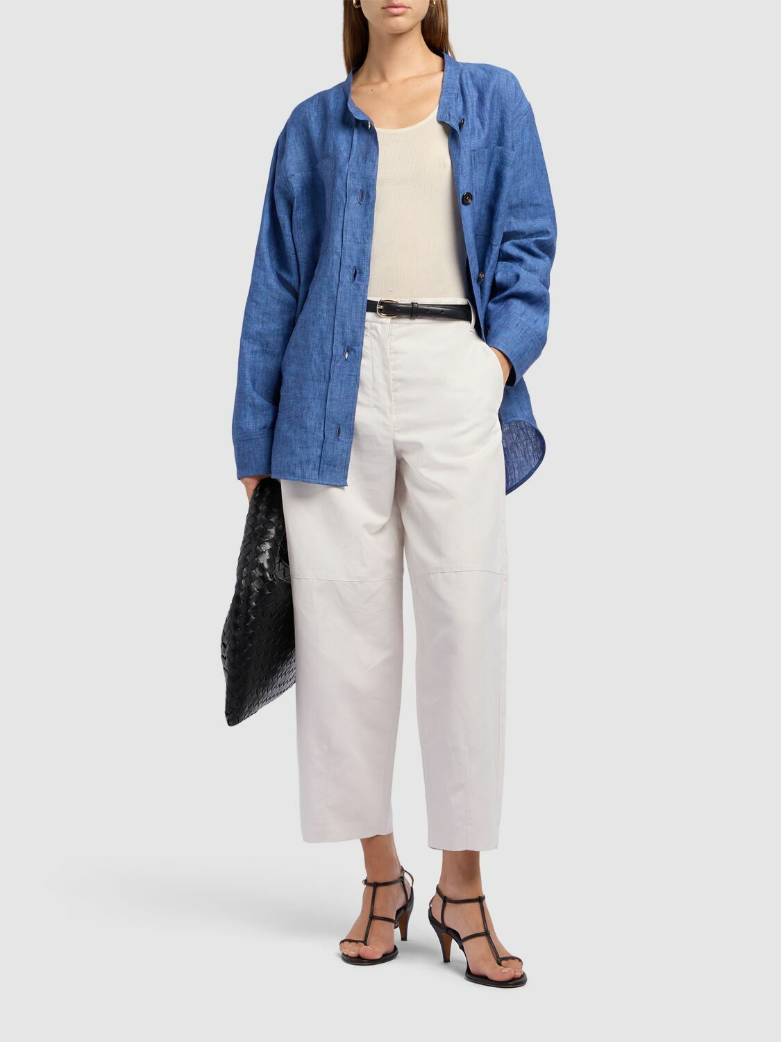 パンツ S MAX MARA JACK BAGGY TROUSERS IN CANVAS S MAX MARA Jack Canvas Wide Leg Pants S Max Mara