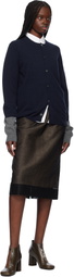 Comme des Garçons Shirt Navy Crew Neck Cardigan