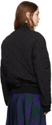 Burberry Black Quilted Bomber Jacket