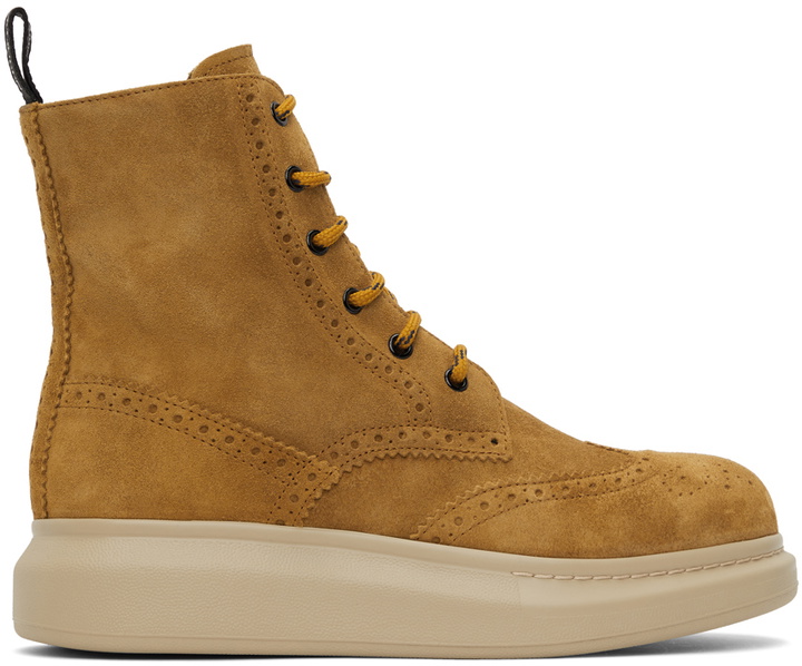 Photo: Alexander McQueen Tan Suede Lace-Up Boots