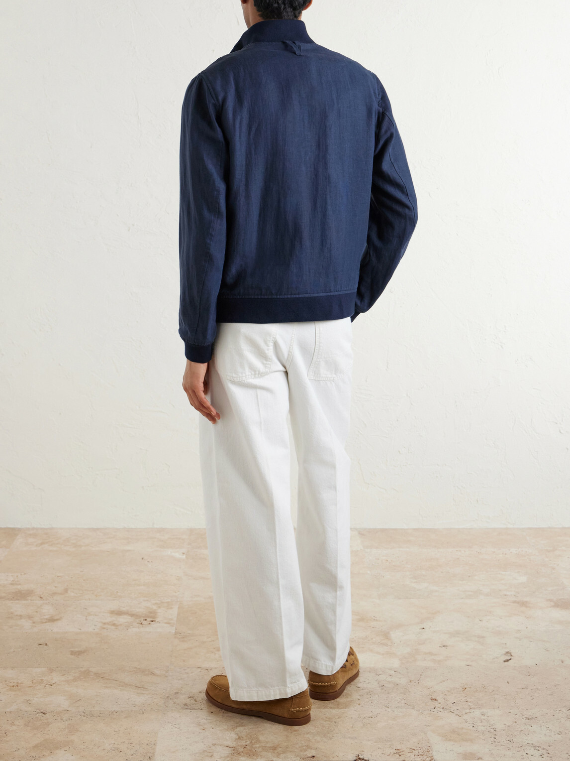 Valstar - Valstarino Linen Bomber Jacket - Blue