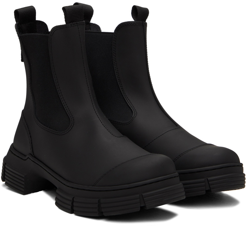 GANNI Black Recycled Rubber City Boots GANNI