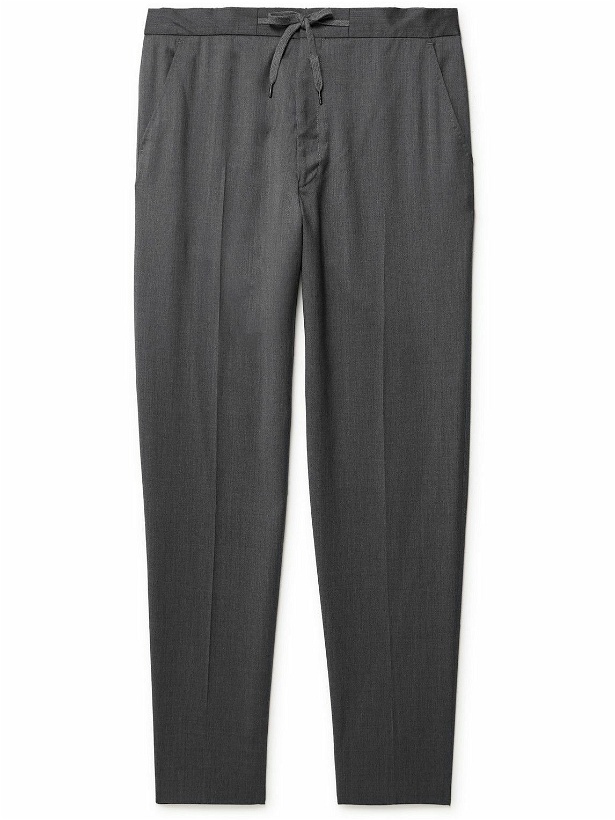 Photo: Mr P. - Tapered Wool Drawstring Trousers - Gray