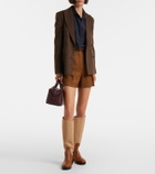 Max Mara Cavaliere leather and wool knee-high boots