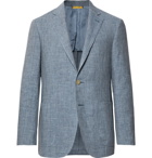 Canali - Dusty-Blue Kei Slim-Fit Mélange Linen and Silk-Blend Suit Jacket - Blue