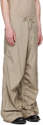 HOPE Beige Loose Drawstring Collapse Cargo Pants