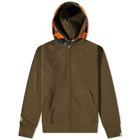 A Bathing Ape Men's Tiger Full Zip Hoody in Olive Drab