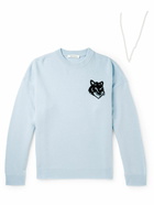 Maison Kitsuné - Logo-Intarsia Wool Sweater - Blue