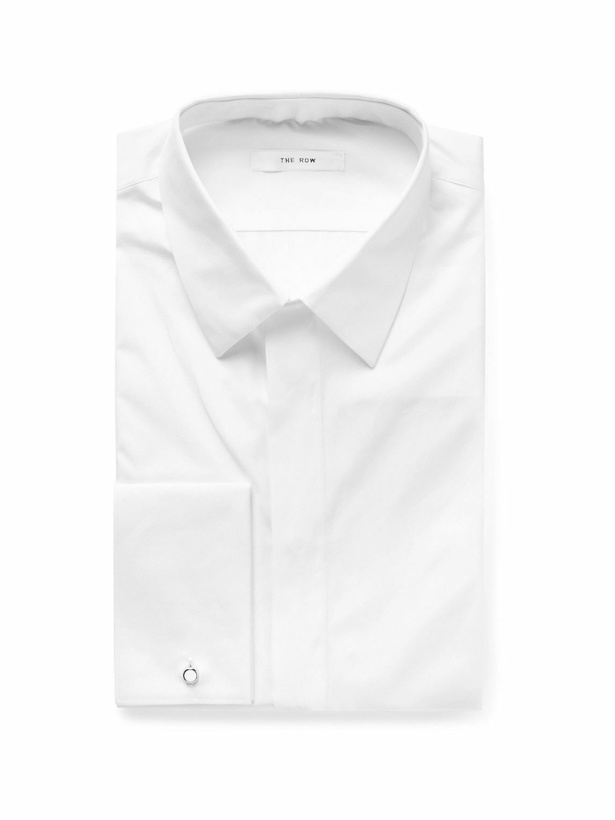 Photo: The Row - White Neil Slim-Fit Double-Cuff Cotton-Poplin Shirt - White