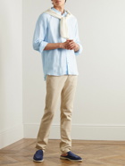 Loro Piana - Arizona Grandad-Collar Linen Shirt - Blue