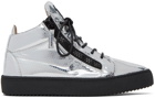 Giuseppe Zanotti Silver Stilgar High Sneakers