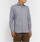Loro Piana - Slim-Fit Prince Of Wales Checked Brushed-Cotton Shirt - Blue