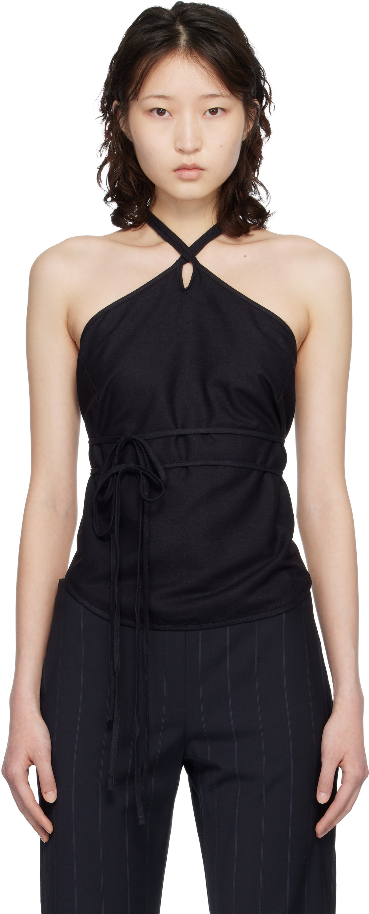 Baserange Gray Pictorial Strap Top Baserange