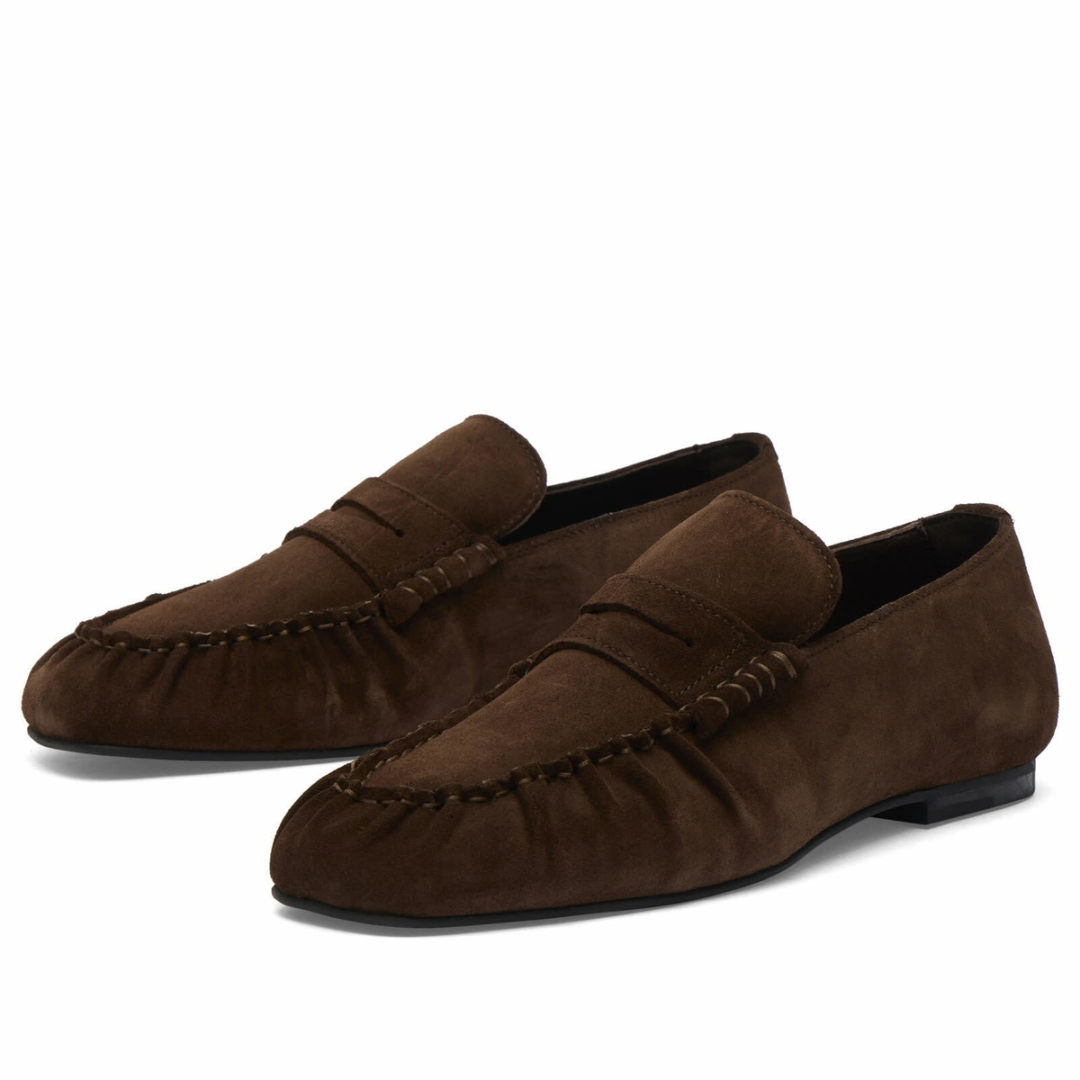 ALOHAS Women's Aven Leather Loafers in Suede Brown