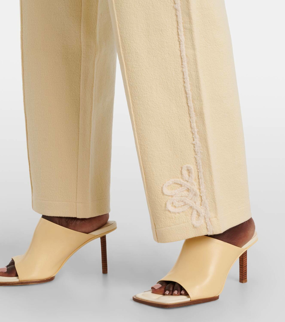 Xu Zhi Embroidered wool and cotton-blend sweatpants