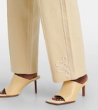 Xu Zhi Embroidered wool and cotton-blend sweatpants